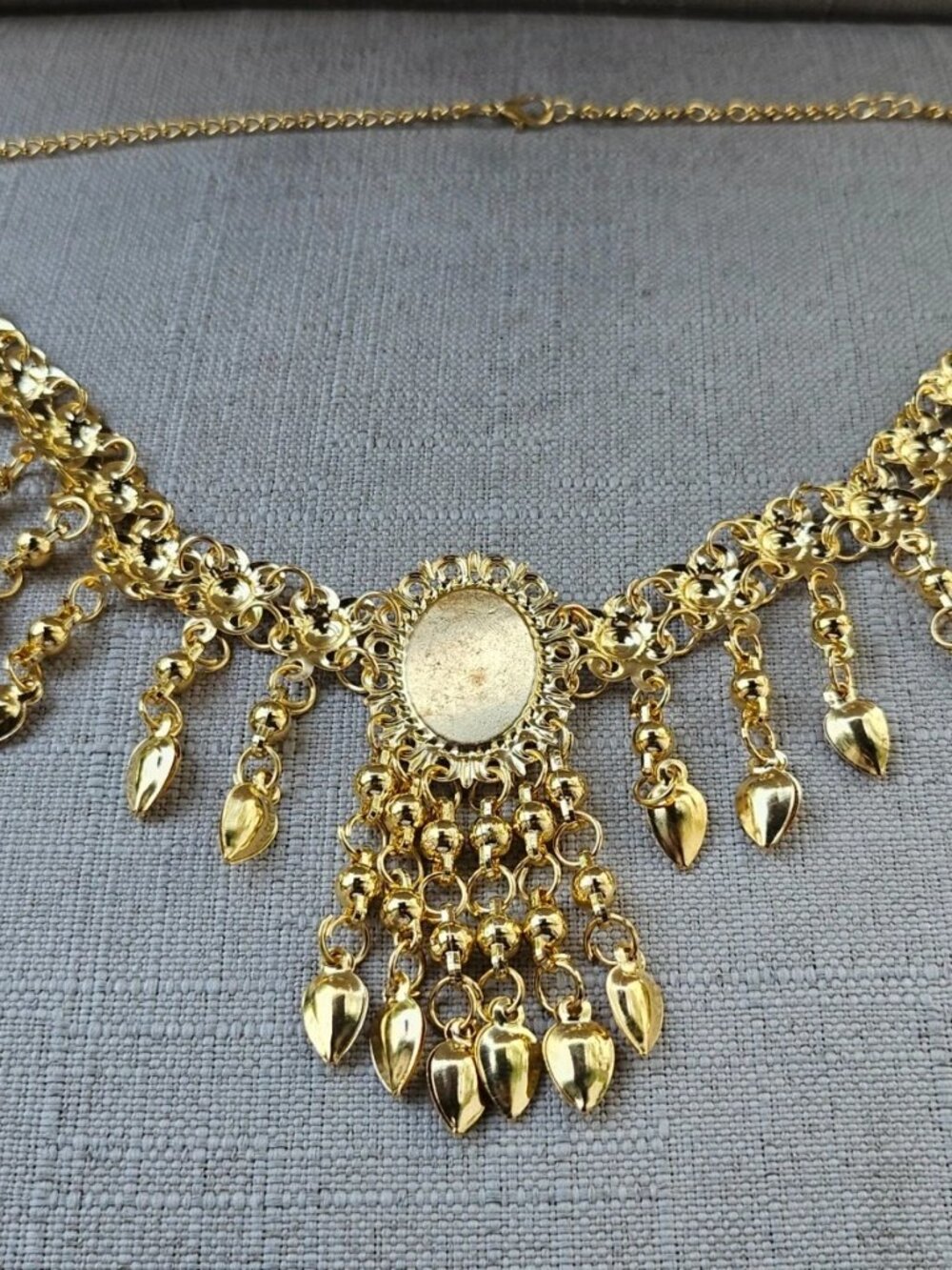 Women Forehead Jewelry Arabic Traditional Necklace Gold Tone Fashion Jewelry - Picture 8 of 11